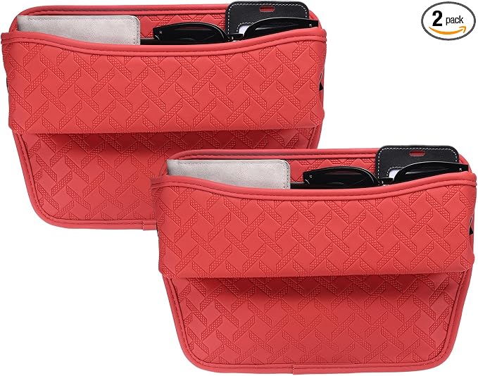 HARFINGTON 2pcs Car Seat Gap Filler Organizer 11.5 x 8 x 2.1 Inch Leather by HARFINGTON