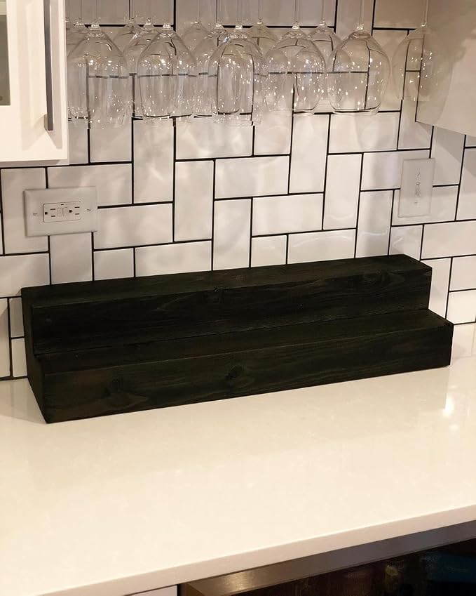Tiered Bottle Shelf | 2 Tier Liquor Bottle Display | Bar Organization | 30" - Image 9