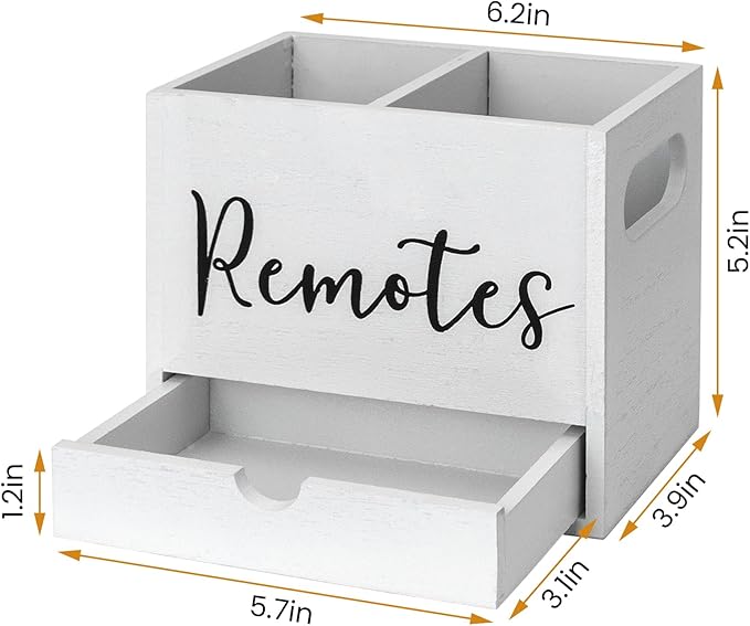 Remote Control Holder, 2 Slot Wooden TV Remote Holder - Image 3