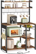VASAGLE Bakers Rack with Power Outlet, 35.4 Inches Microwave Stand, Coffee Bar by VASAGLEbySONGMICSHOME