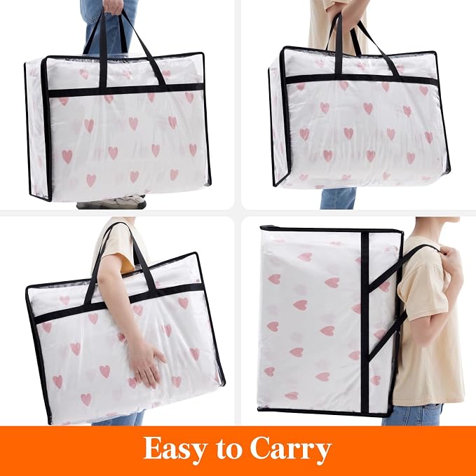 Lifewit 3 Pack Clear Clothes Storage Bags, 75L Large Plastic Blanket Storage - Image 5