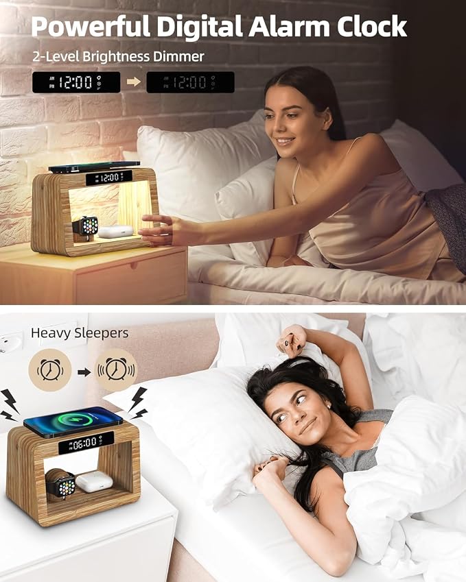 Bamboo Wireless Charging Station, Wireless Charger - Image 2