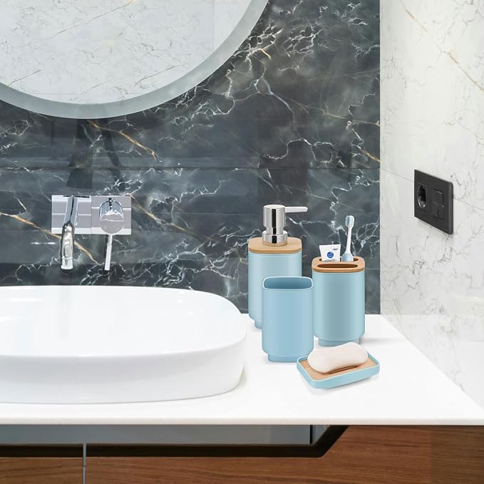 IMAVO Bathroom Accessories Set, 11 Pieces Bathroom Accessory Set, Trash Can - Image 6