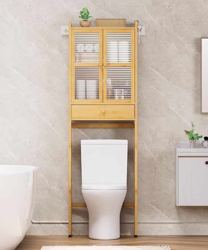 Over The Toilet Storage Cabinet: Bathroom Organizer Shelf - Image 6