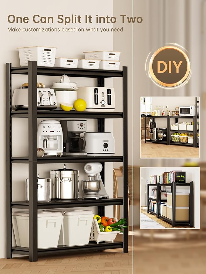 JHYKHG 48" W Storage Shelves, 5-Tier Heavy Duty Garage Shelving, Adjustable - Image 5