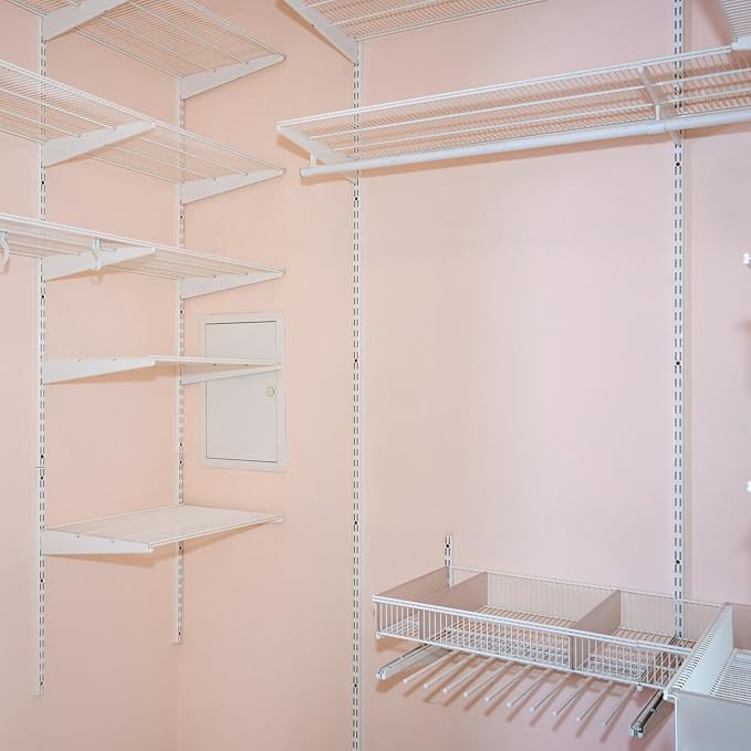 12 Pack 25 Inch Dual Track Upright Wall Shelving System Shelf Bracket Twin Slot - Image 2