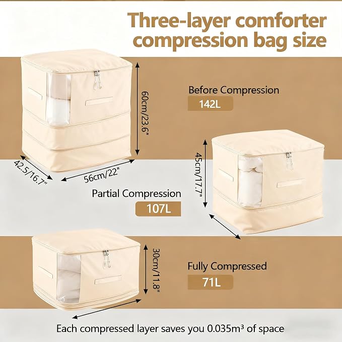 2 Pack Space Saving Comforter Storage Bag - Image 3