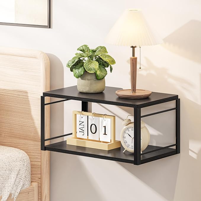 Floating Nightstand, Wood Bedside Shelf Wall Mounted Nightstand, Floating by NANAGIFTREE
