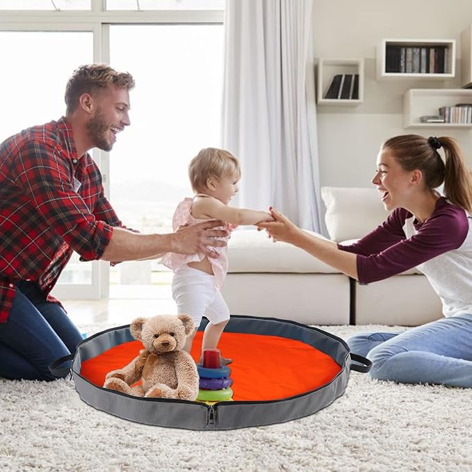 Toy Storage Basket Play Mat for Building Bricks & Blocks - Image 3