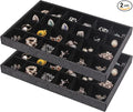 Julysky 2 Pack 24 Grids Jewelry Organizer Trays Ring Earring Display Stand by Julysky