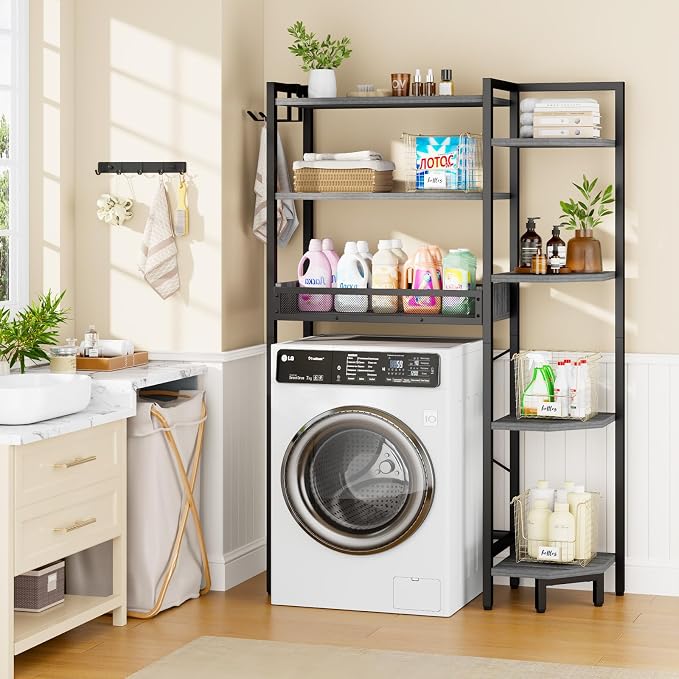 K1 Heavy Duty 7-Tier Over The Toilet Storage（with Basket and Paper Hook） - Image 2