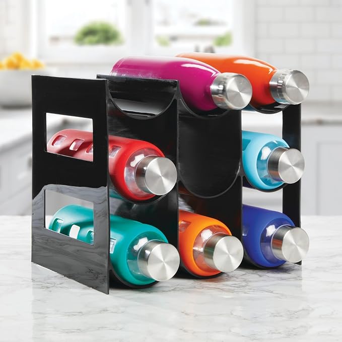 mDesign Plastic Water Bottle Organization/Wine Rack Storage Organizer - Image 3