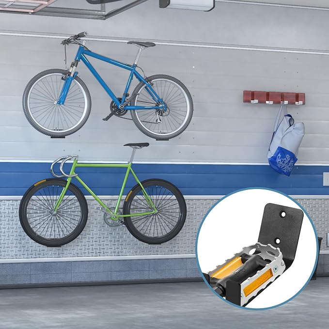 3 Pack Bike Wall Mount Bike Pedal Hanger Wall Mount Bike Hangers Heavy Duty - Image 6