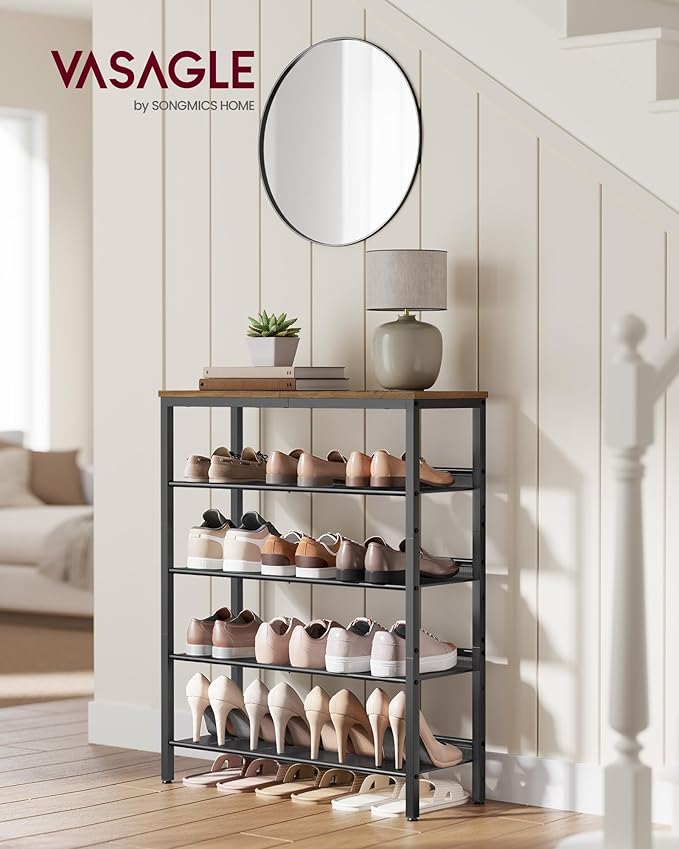VASAGLE Shoe Rack for Entryway, 5-Tier Shoe Rack Organizer - Image 2
