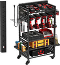 Power Tool Organizer Cart with 8 Charger Ports & Adjustable Storage, Garage by VDEVY