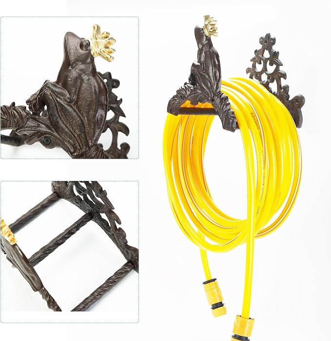 Sungmor Heavy Duty Cast Iron Garden Hose Holder | Water Hose Hanger Wall - Image 4