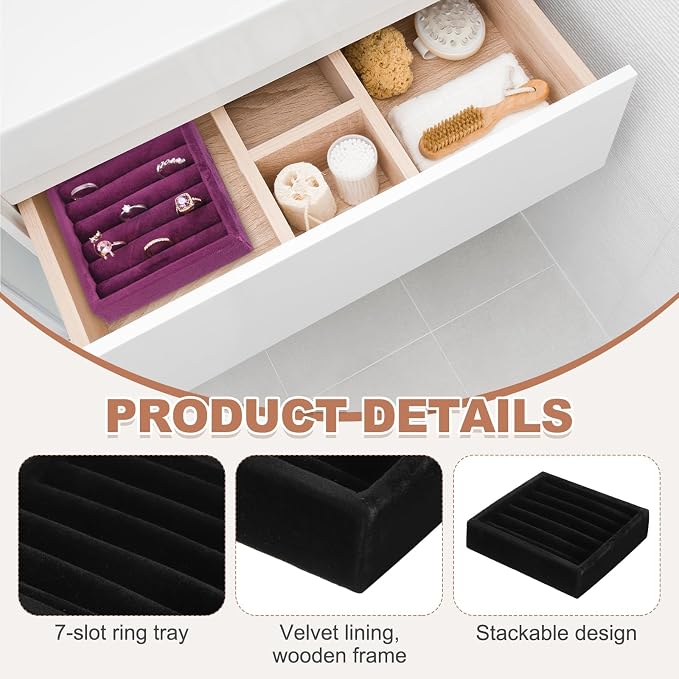 uxcell Stackable Jewelry Storage Tray, Jewelry Tray Drawer Organizer, Small - Image 3