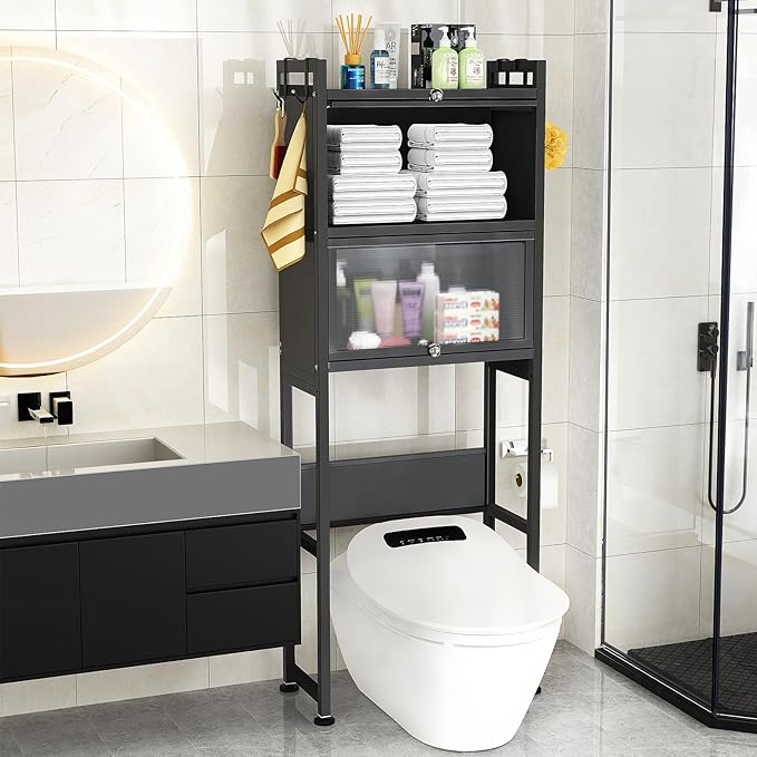 ZZL Over The Toilet Storage Cabinet, Bathroom Toilet Organizer, Waterproof by ZZLZoneZestLifeforU