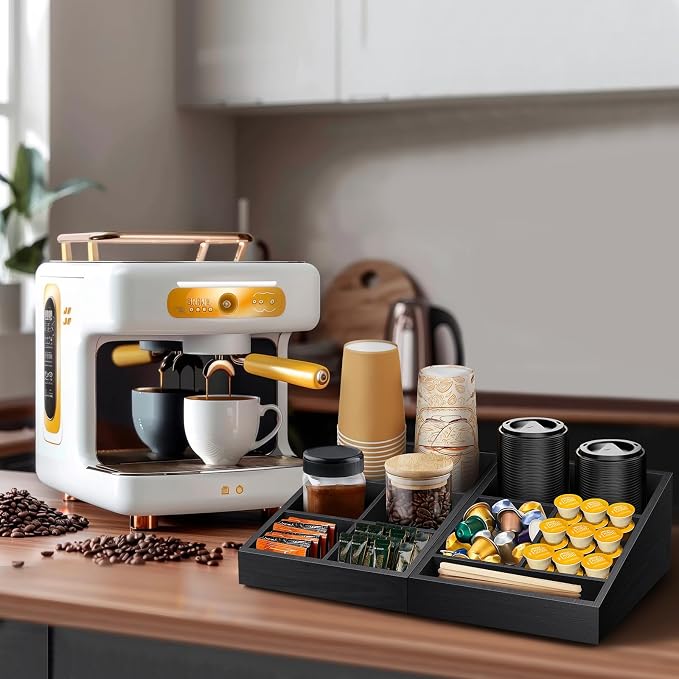 Coffee Station Organizer Coffee Condiment Service Tray - Image 2