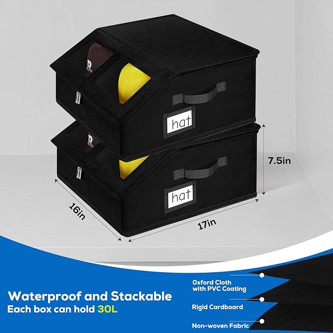 Hat Storage for Baseball Caps-Holds Up to 24 Caps, Hat Organizer for Closet - Image 3