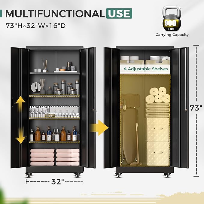 Greenvelly Metal Garage Storage Cabinet - Image 4