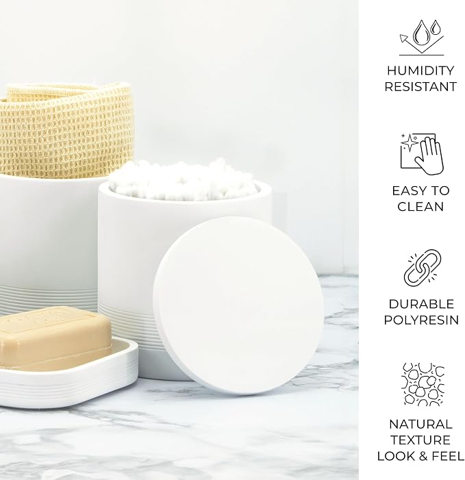 ZCCZ White Bathroom Accessories Set 6 Pieces - Image 6