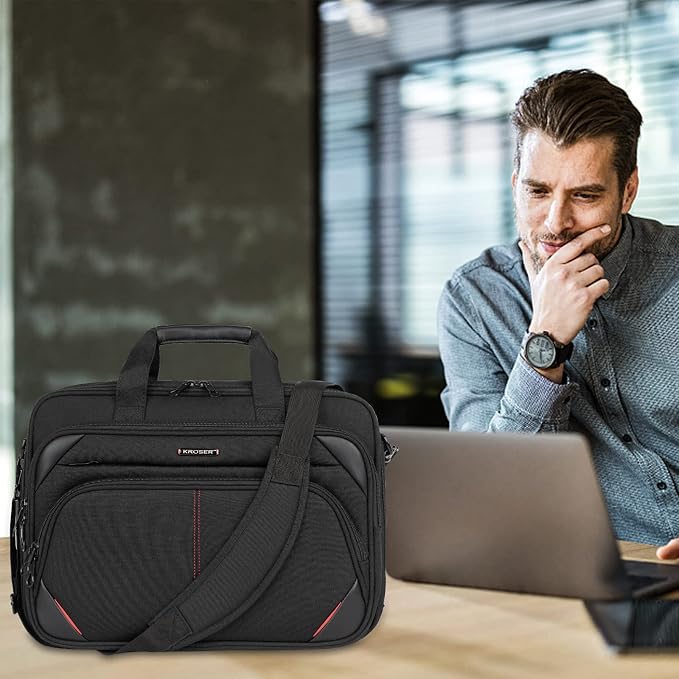 KROSER Laptop Bag 17.3 Inch Premium Laptop Briefcase, Expandable Water - Image 7