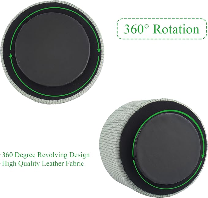 Round Leather Art Supply Organizer, Remote Control Holder, 360 Degree Spinning - Image 4