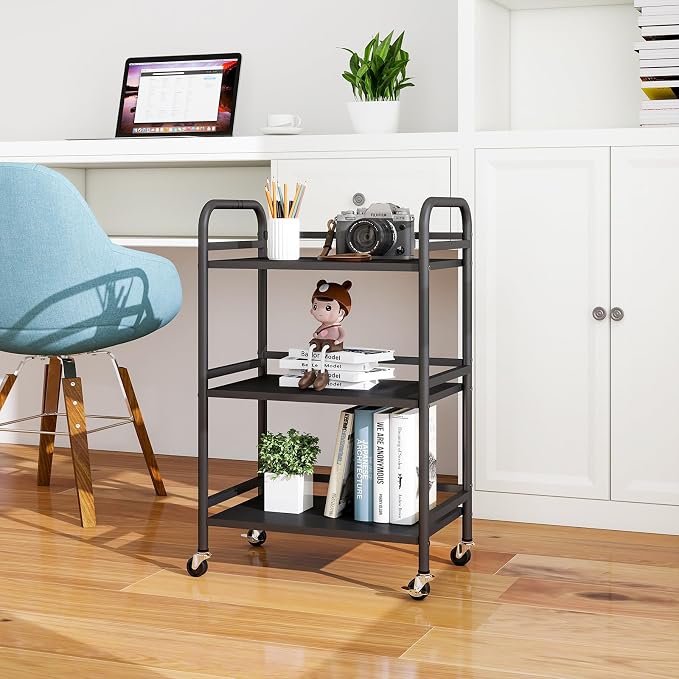 HDANI 3 Tier Rolling Cart Shelves, Heavy Duty Multifunctional Metal - Image 6