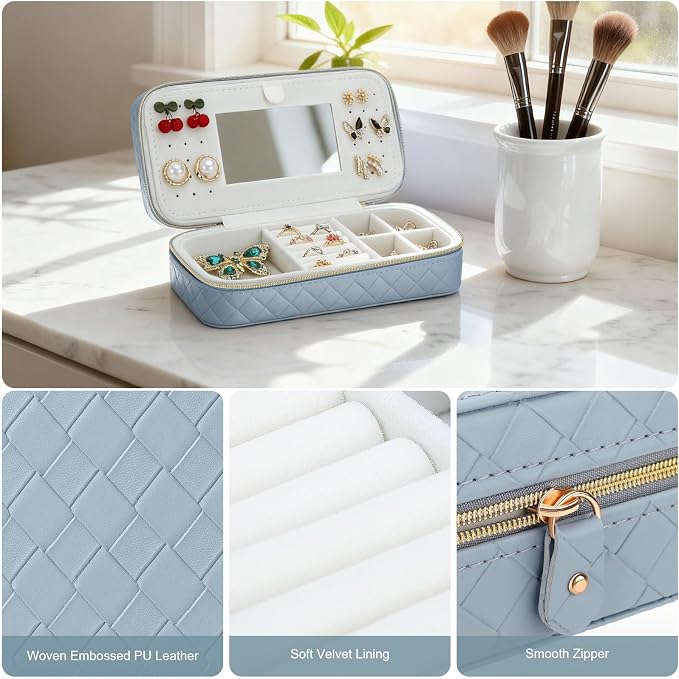 DesignSter Jewelry Organizer, Small Portable Travel Jewelry Storage - Image 4