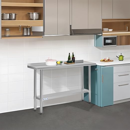 Hally Stainless Steel Table for Prep & Work 18 x 48 Inches, NSF Commercial - Image 2