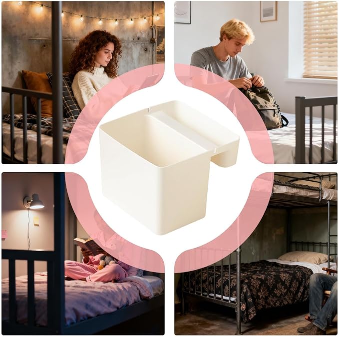 Double-Layer Bedside Pocket Organizer, HIPS Storage Holder - Image 5