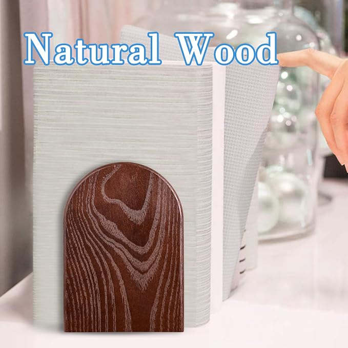 Book Ends, Large Sturdy Wooden Bookends - Image 7