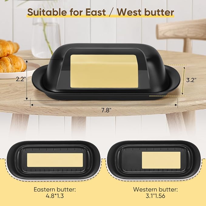 Butter Dish with Lid, Butter Keeper, Easy Scoop, Butter Container Holds - Image 3