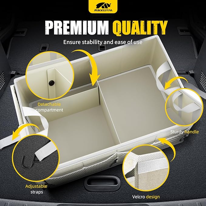 MIKKUPPA Car Trunk Organizer - 65L Collapsible Trunk Organizer - Image 4
