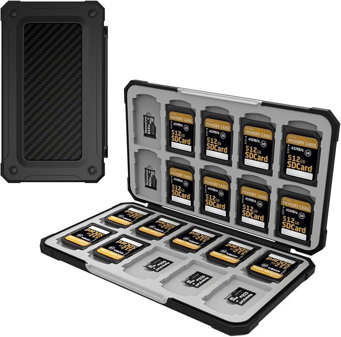 Memory Card Case with 40 Slots for 20 Micro SD SDXC SDHC TF Cards and 20 SD by Anyskill
