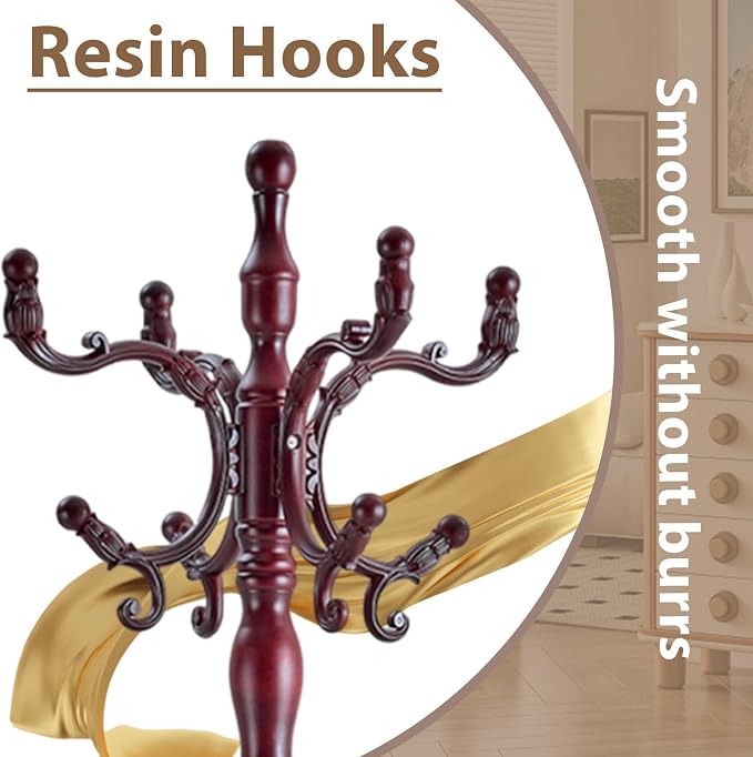 Solid Wooden Coat Rack Stand, Coat Racks Freestanding - Image 3