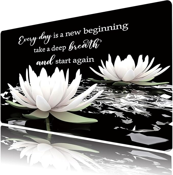 LB Black and White Floral Mouse Pad Plant Flower by LB