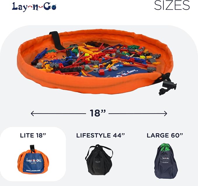 Lay-n-Go 2-in-1 Small Portable Drawstring Toys Storage Organizer and Play Mat - Image 5