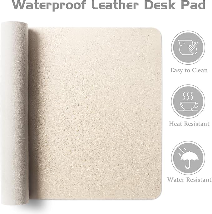 Aothia Leather Desk Pad Protector, Office Desk Mat, Large Mouse Pad, Laptop - Image 4