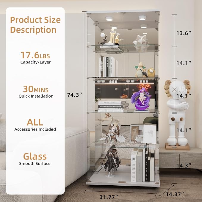 Beauty4U Glass Display Cabinet - Image 2