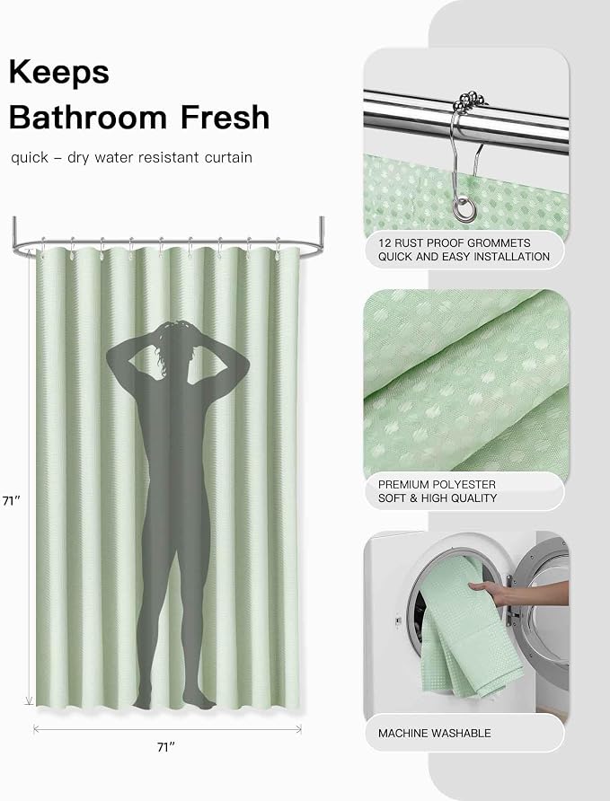IMAVO Green Bathroom Accessories, Non Slip Super Absorbent Rugs and Waterproof - Image 6