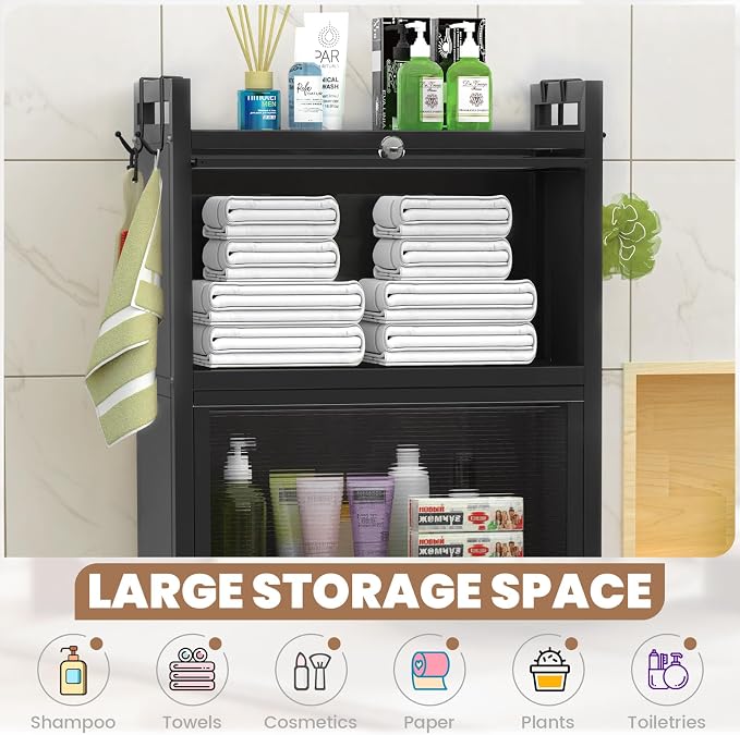 ZZL Over The Toilet Storage Cabinet, Bathroom Toilet Organizer, Waterproof - Image 4