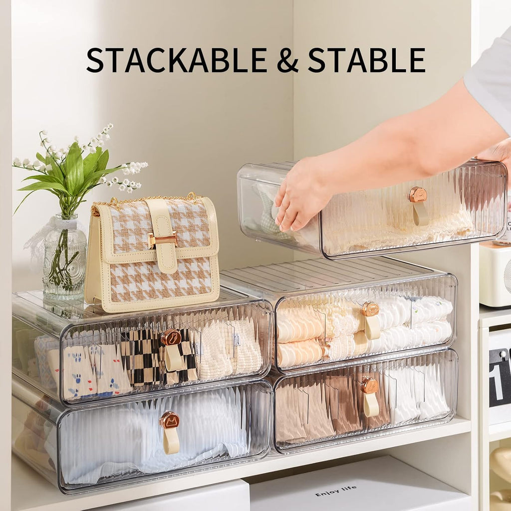 Underwear Drawer Organizer, Stackable Bra Organizer for Closet, 1 Cell