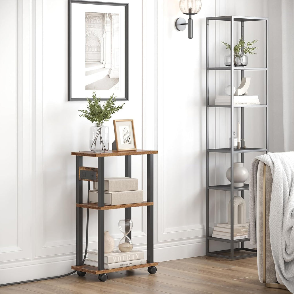 TUTOTAK Small Narrow Side Table, Set of 2 Skinny End Table