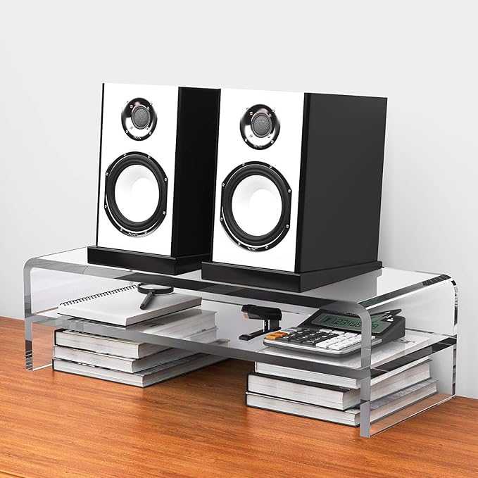 Acrylic Monitor Stand, 2 Tiers Computer Monitor Riser, Computer Stand/Monitor - Image 6