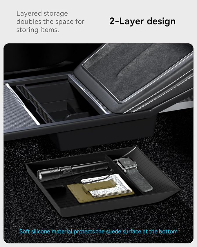 for Tesla New Model Y Juniper Center Console Organizer Tray Divided Storage - Image 4