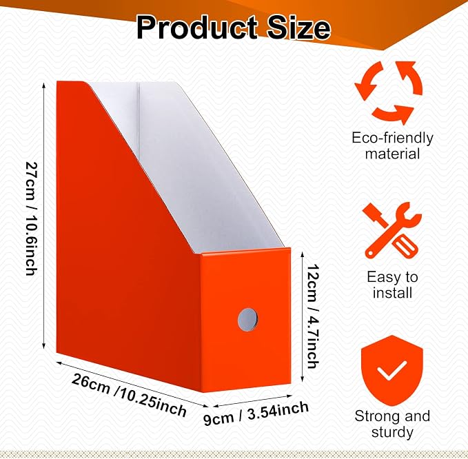 Thenshop 24 Pcs Cardboard Magazine File Holders Magazine Book Bin Box - Image 2