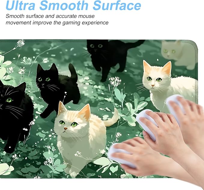 Cute Cat Mouse Pad Large Gaming Desk Mat - Image 4