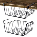 Undershelf Wire Storage Basket, Household Metal Hanging Bin Slides by ELEATTRUN